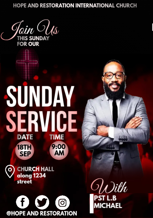 Sunday service Template | PosterMyWall