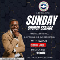 SUNDAY SERVICE Instagram Post template