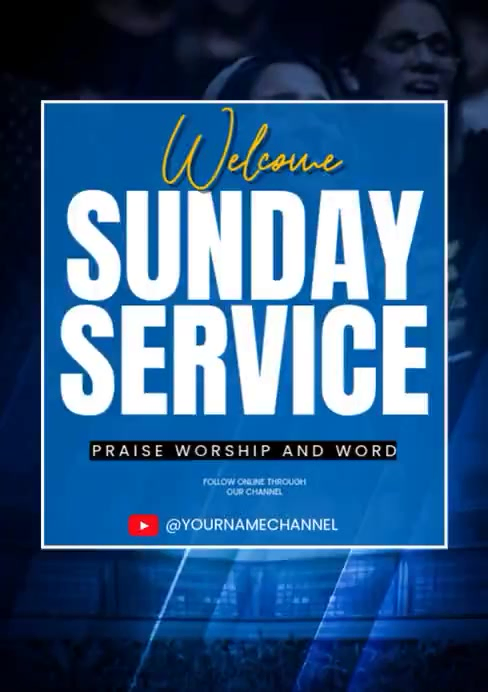 Blue Sunday Service A4 Template | PosterMyWall