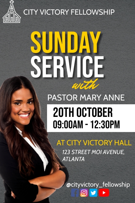 Sunday Service Template | PosterMyWall