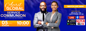 Blue Church Service Live Stream Facebook Cover Photo Template