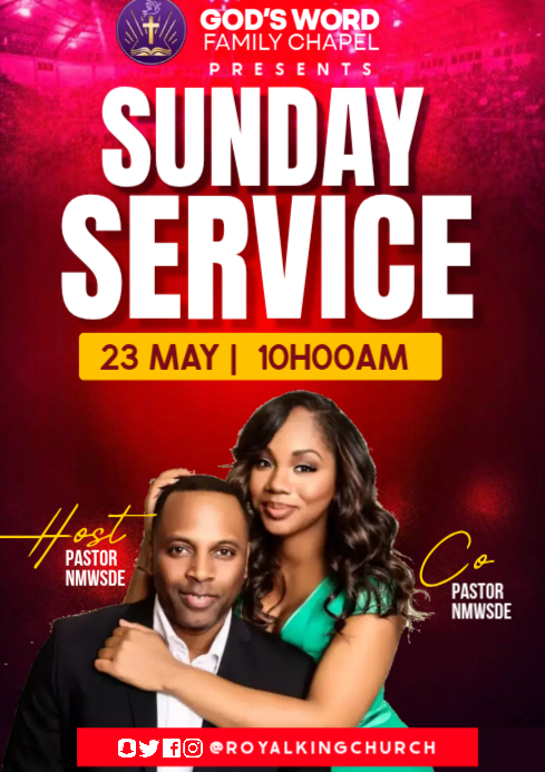 Red Church Service Event A3 Template | PosterMyWall