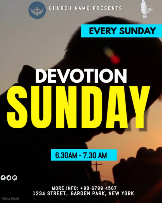 sunday service Instagram Portrait template