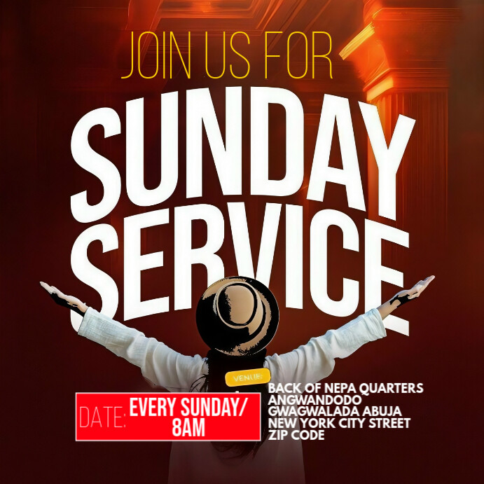 Copy of Sunday service | PosterMyWall