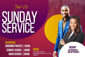 Sunday service Etiket template
