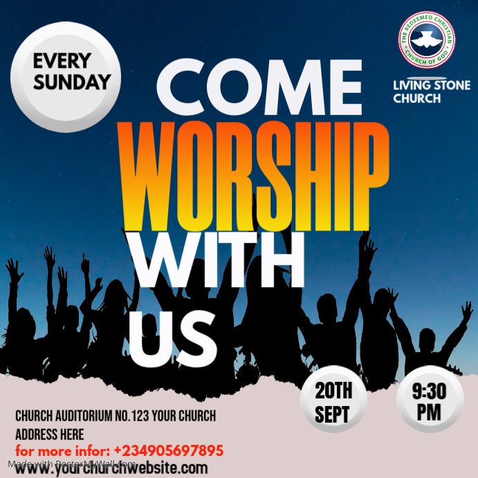 Modèle SUNDAY SERVICE | PosterMyWall