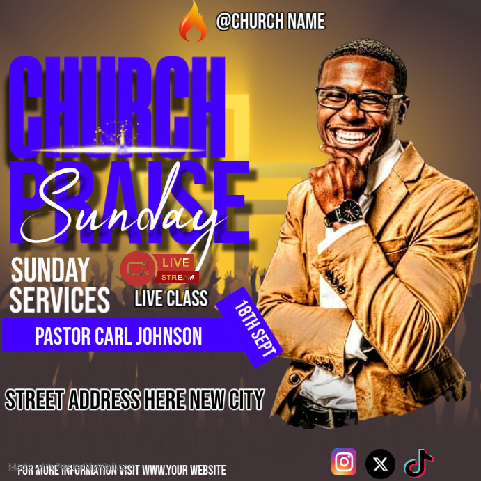 Sunday service Template | PosterMyWall