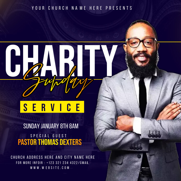 sunday service Instagram Post template
