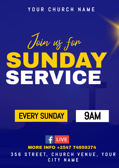 Sunday service Template | PosterMyWall