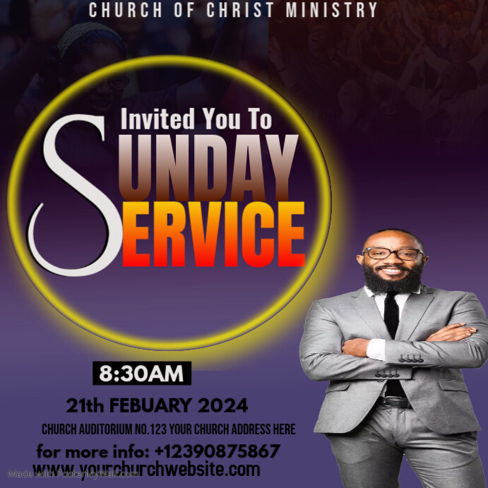 Modèle SUNDAY SERVICE | PosterMyWall