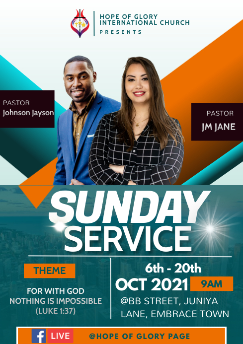 Sunday service Template | PosterMyWall