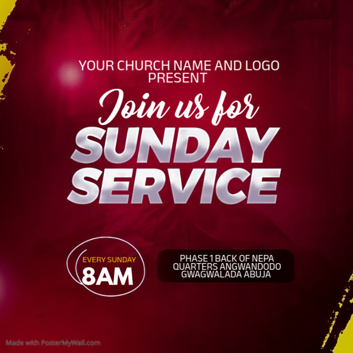 Copy of Sunday service | PosterMyWall