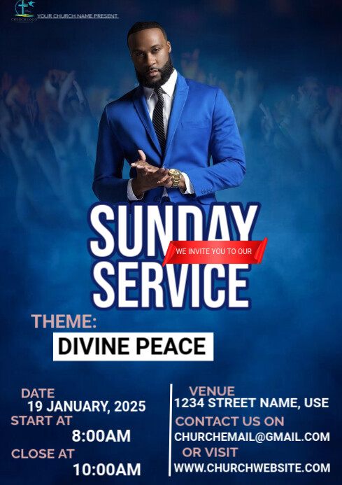 Sunday service Template | PosterMyWall