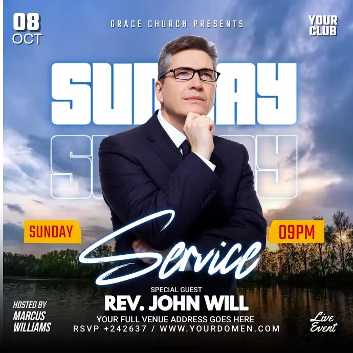 Modèle Sunday service | PosterMyWall