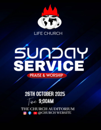 sunday service Flyer (US Letter) template