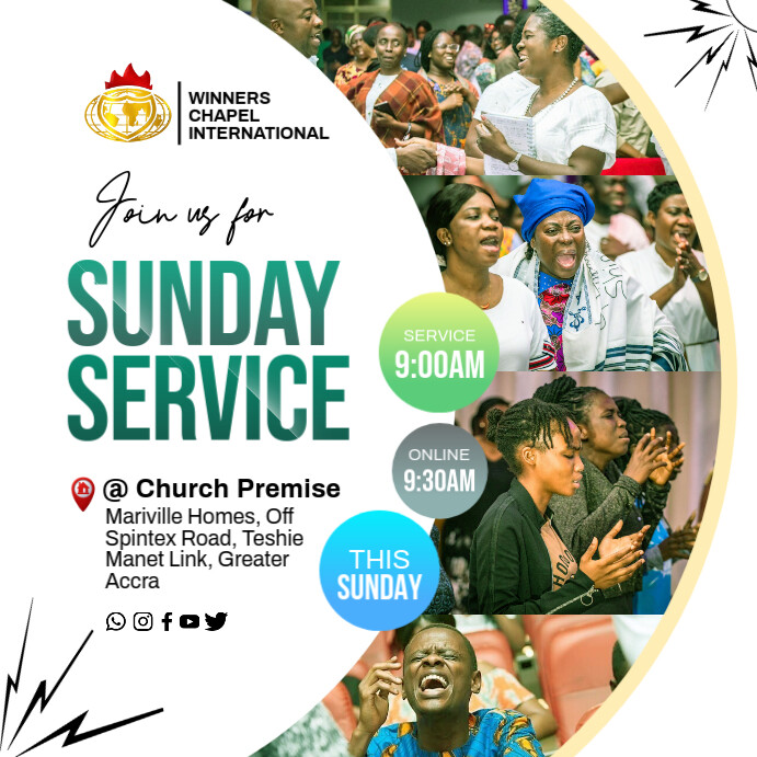 sunday service Instagram Post template