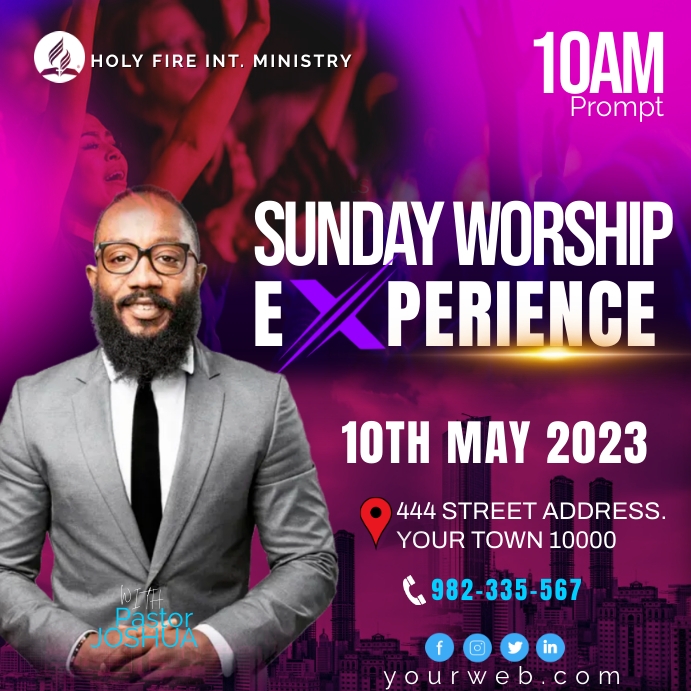 SUNDAY SERVICE Instagram Post template