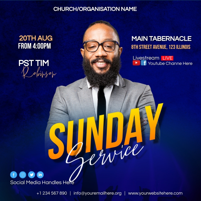 sunday service Template | PosterMyWall