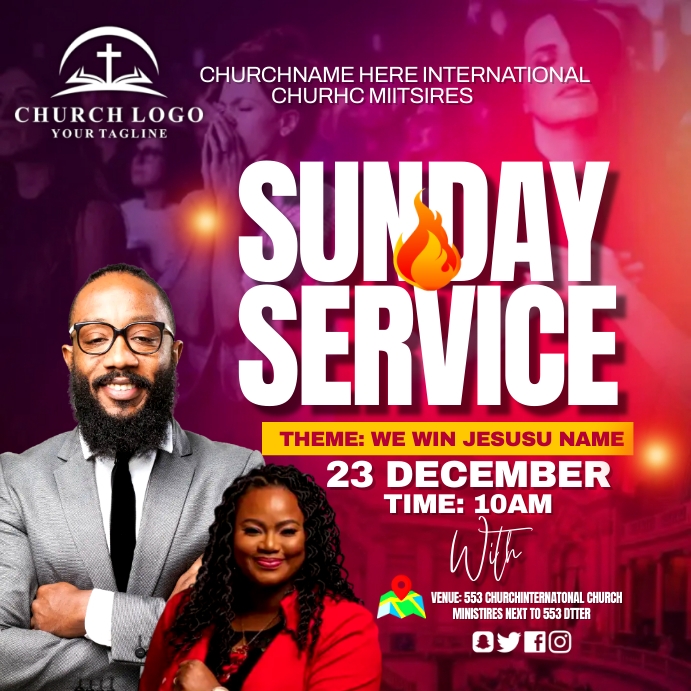 sunday service Instagram Post template