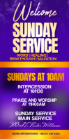 sunday service Roll Up Banner 3' × 6' template