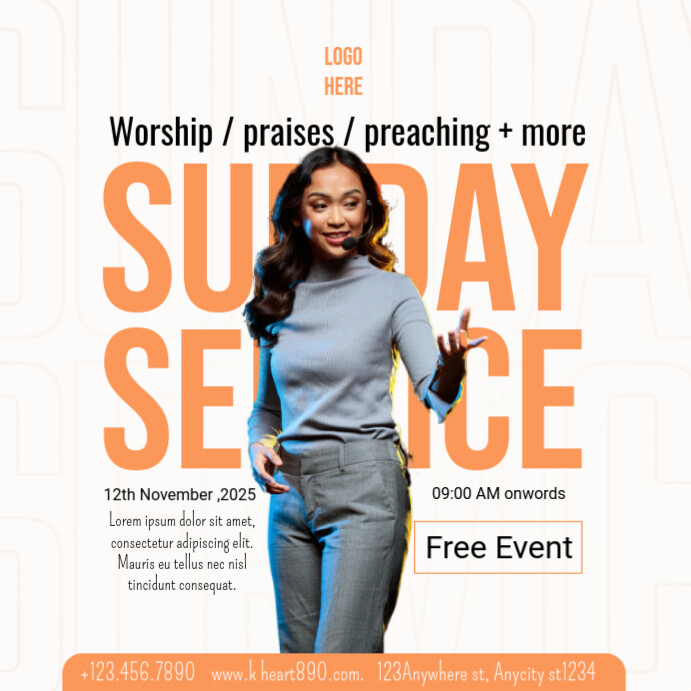 Sunday Service Instagram Ad Template | PosterMyWall