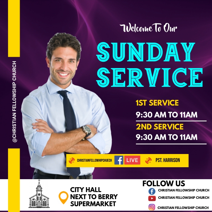 Sunday Service Posts SUNDAY SERVICE Template | PosterMyWall