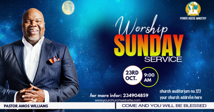 SUNDAY SERVICE Facebook begivenhed cover template