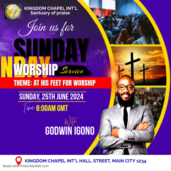 sunday service flyer Instagram Plasing template