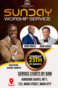 sunday service flyer Poster template