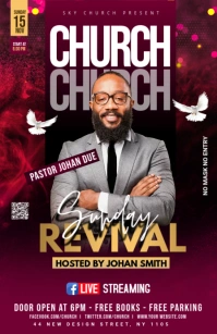 Sunday Service Flyer Half Page Wide template