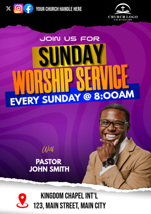 Spring Sunday Service Flyer Copy of sunday service flyer | PosterMyWall