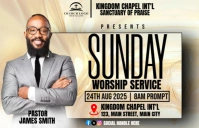 sunday service flyer Tabloid template