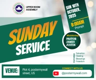 Sunday service flyer Medium Rectangle template