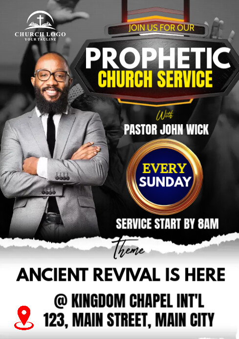 sunday service flyer A2 template