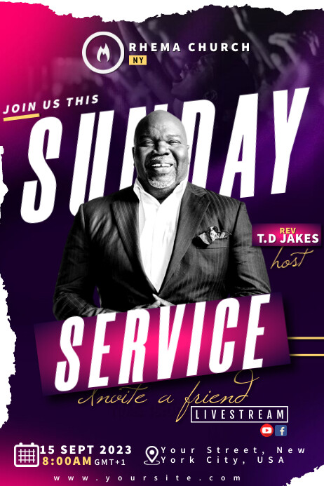 Spring Sunday Service Flyer sunday service flyer Template | PosterMyWall