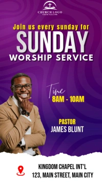 sunday service flyer Affichage numérique (9:16) template