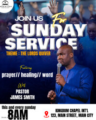 sunday service flyer Instagram Portrait template