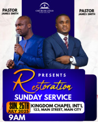 sunday service flyer Instagram Portrait template
