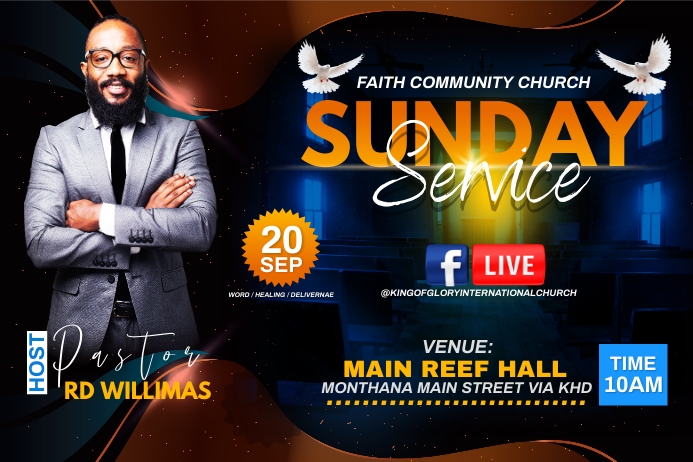 Sunday Service Flyer Etykieta template