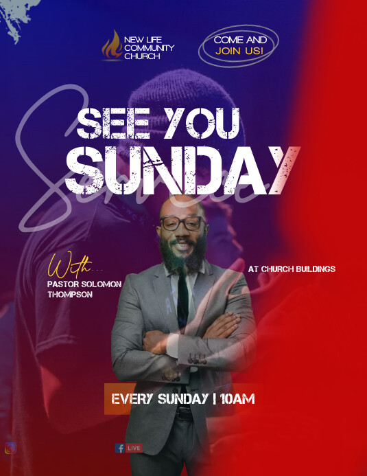 Spring Sunday Service Flyer Sunday service flyer Template | PosterMyWall