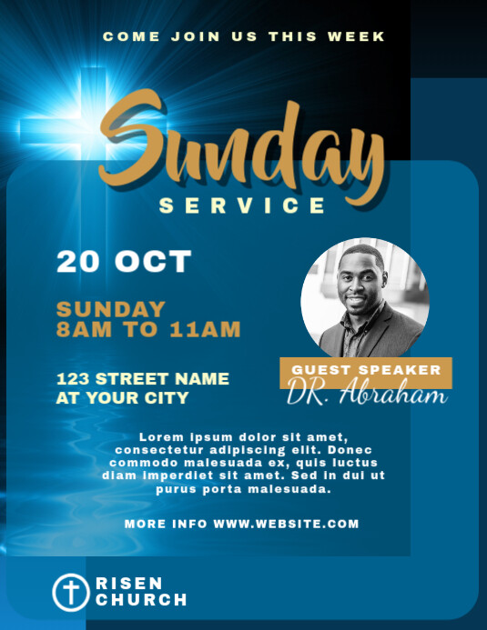 sunday service flyer Template PosterMyWall