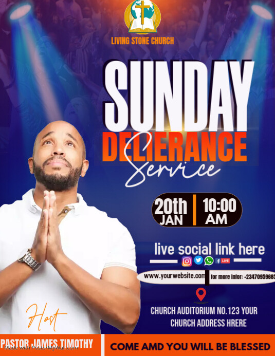 SUNDAY SERVICE FLYER Template | PosterMyWall