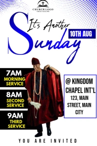 sunday service flyer Illustration Pinterest template