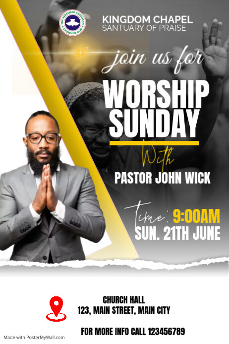 Spring Sunday Service Flyer sunday service flyer Template | PosterMyWall