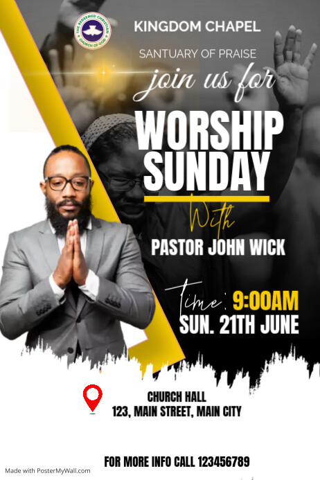 sunday service flyer Template | PosterMyWall