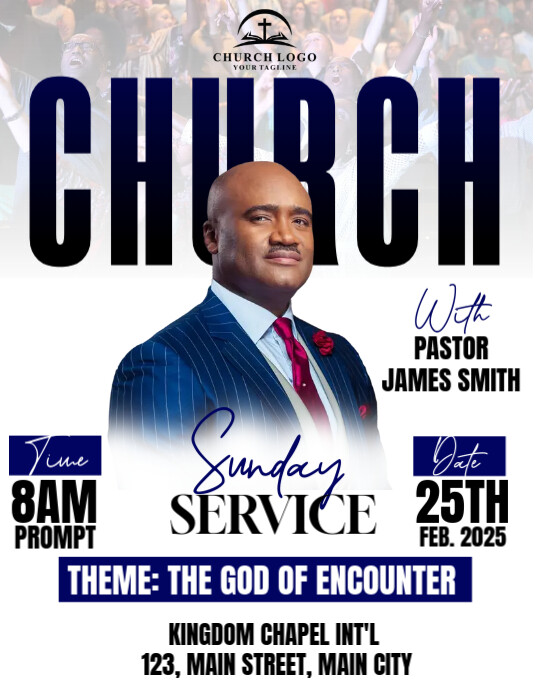 sunday service flyer Folheto (US Letter) template