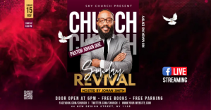 Black Church Revival Event Umkhangiso we-Facebook Template