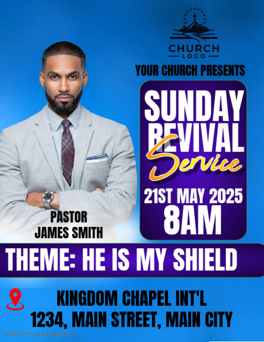 Spring Sunday Service Flyer sunday service flyer Template | PosterMyWall