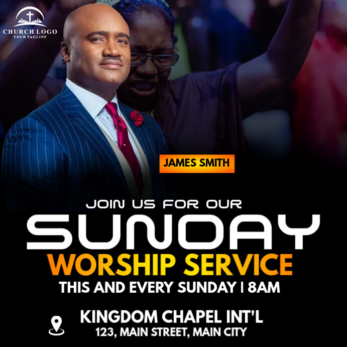 sunday service flyer Publicação no Instagram template