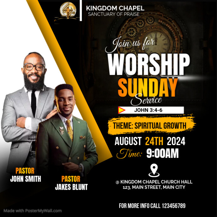 sunday service flyer Template | PosterMyWall